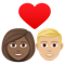 Couple with Heart- Woman- Man- Medium-Dark Skin Tone- Medium-Light Skin Tone emoji on Emojione